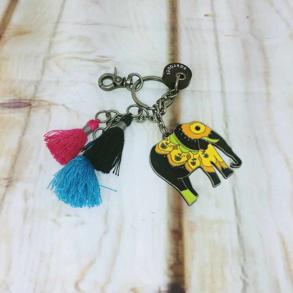 Sakroots Elephant Tassel Key Chain
